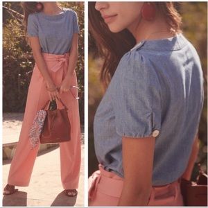 Blue Chambray Women's Top